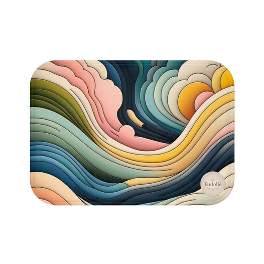 Colorful Waves Bath Mat