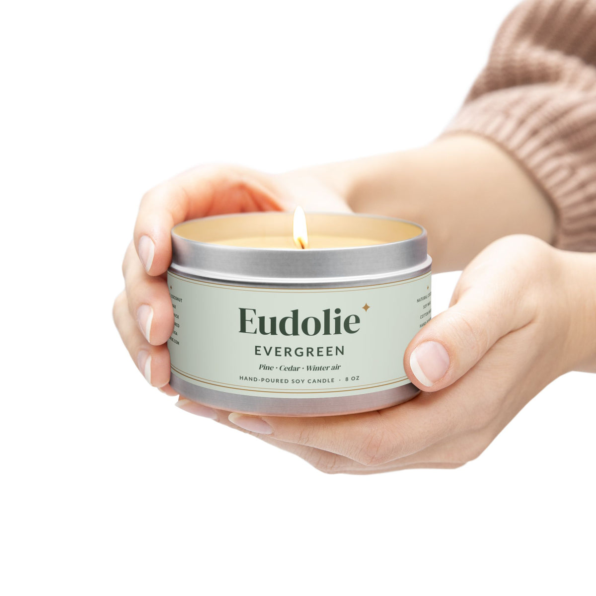 Evergreen Tin Candle