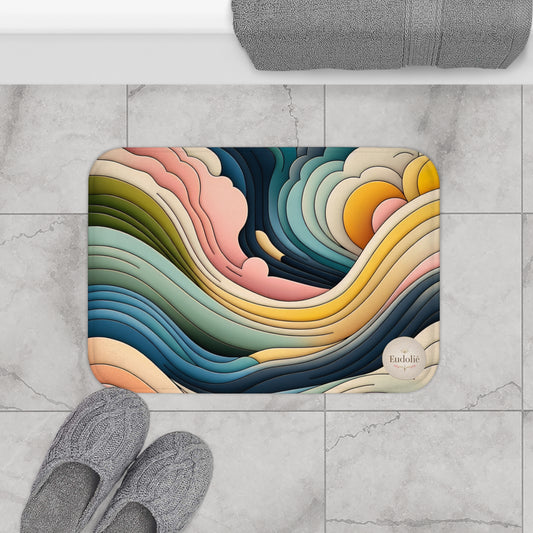 Colorful Waves Bath Mat