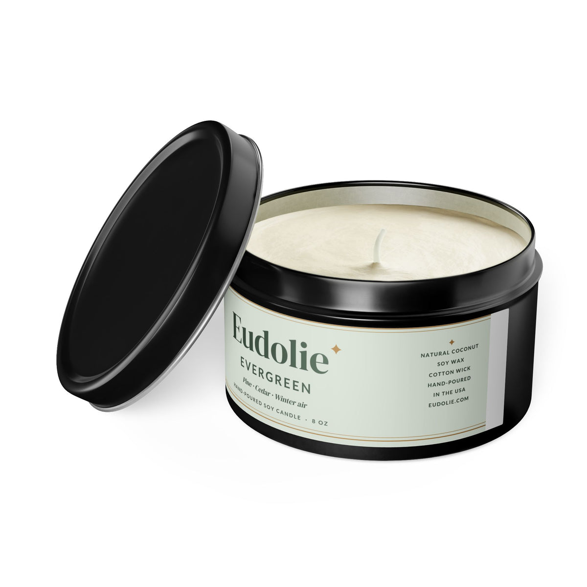 Evergreen Tin Candle