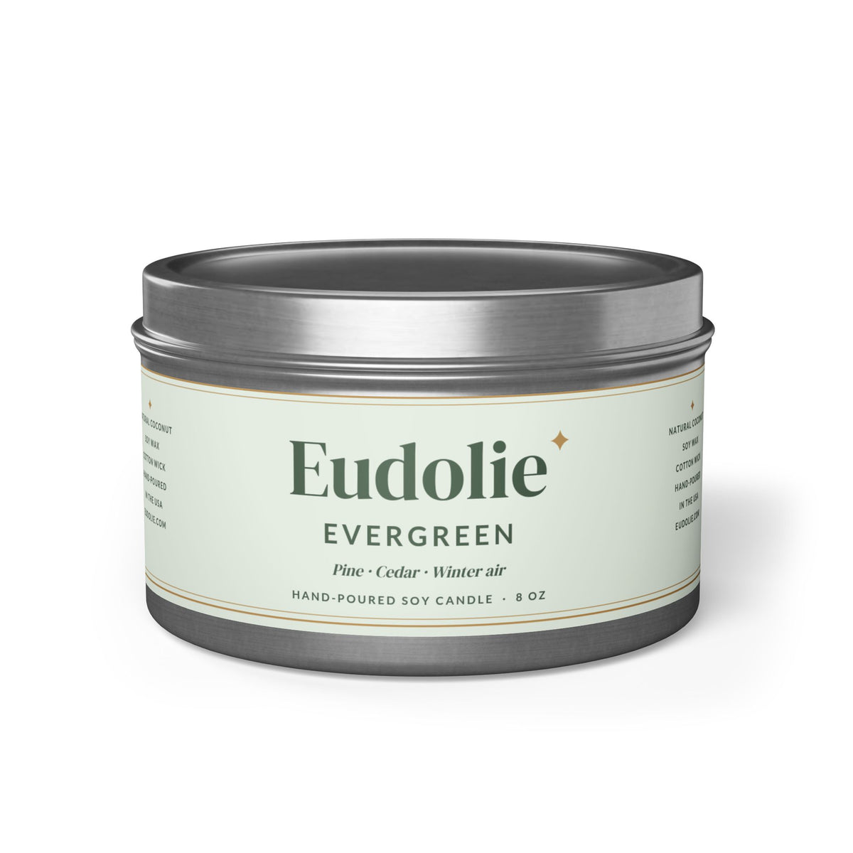 Evergreen Tin Candle