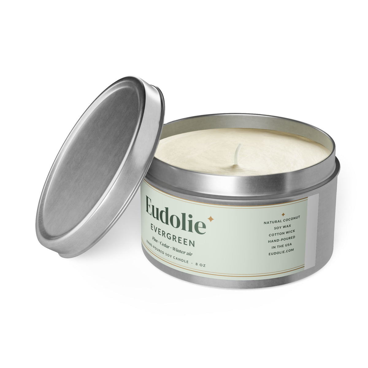 Evergreen Tin Candle