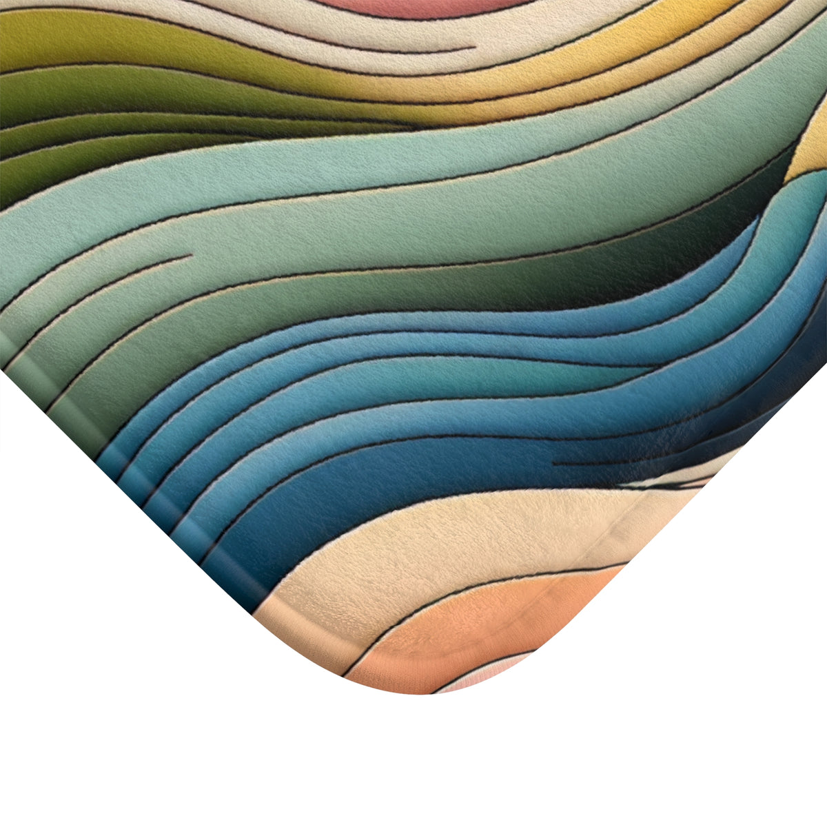 Colorful Waves Bath Mat