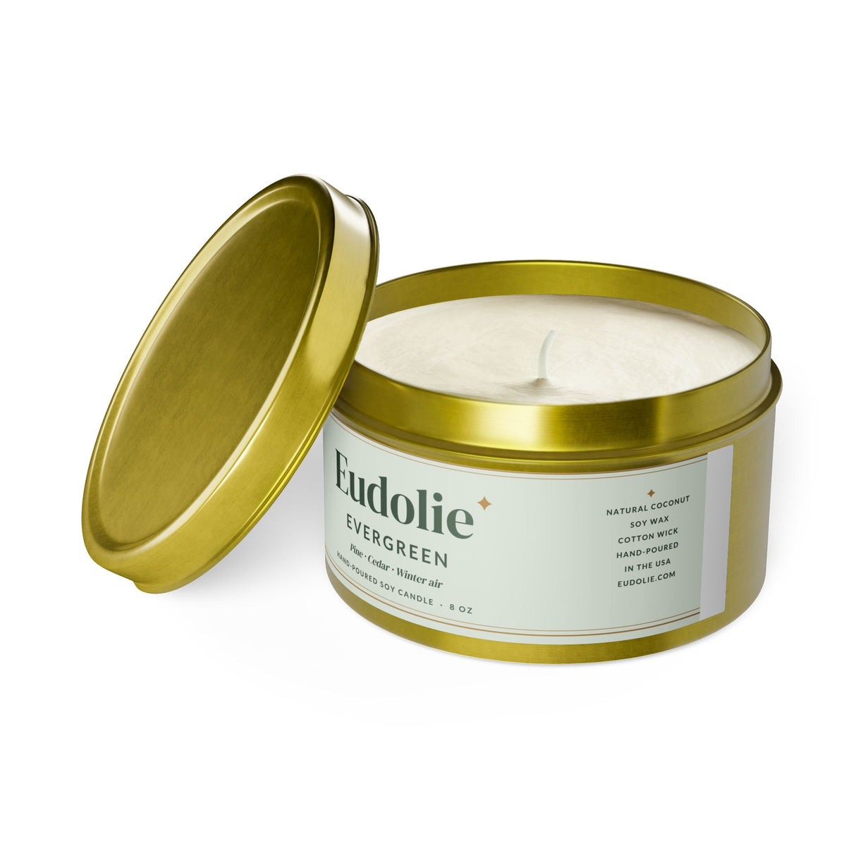 Evergreen Tin Candle