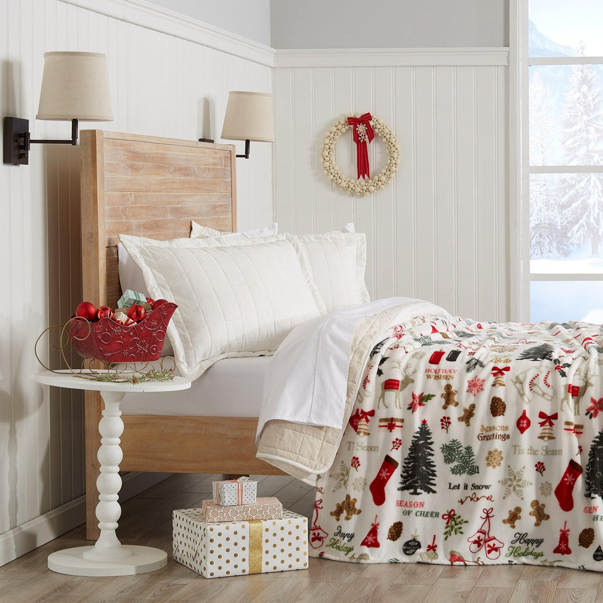 Holiday Velvet Plush Throw Blanket