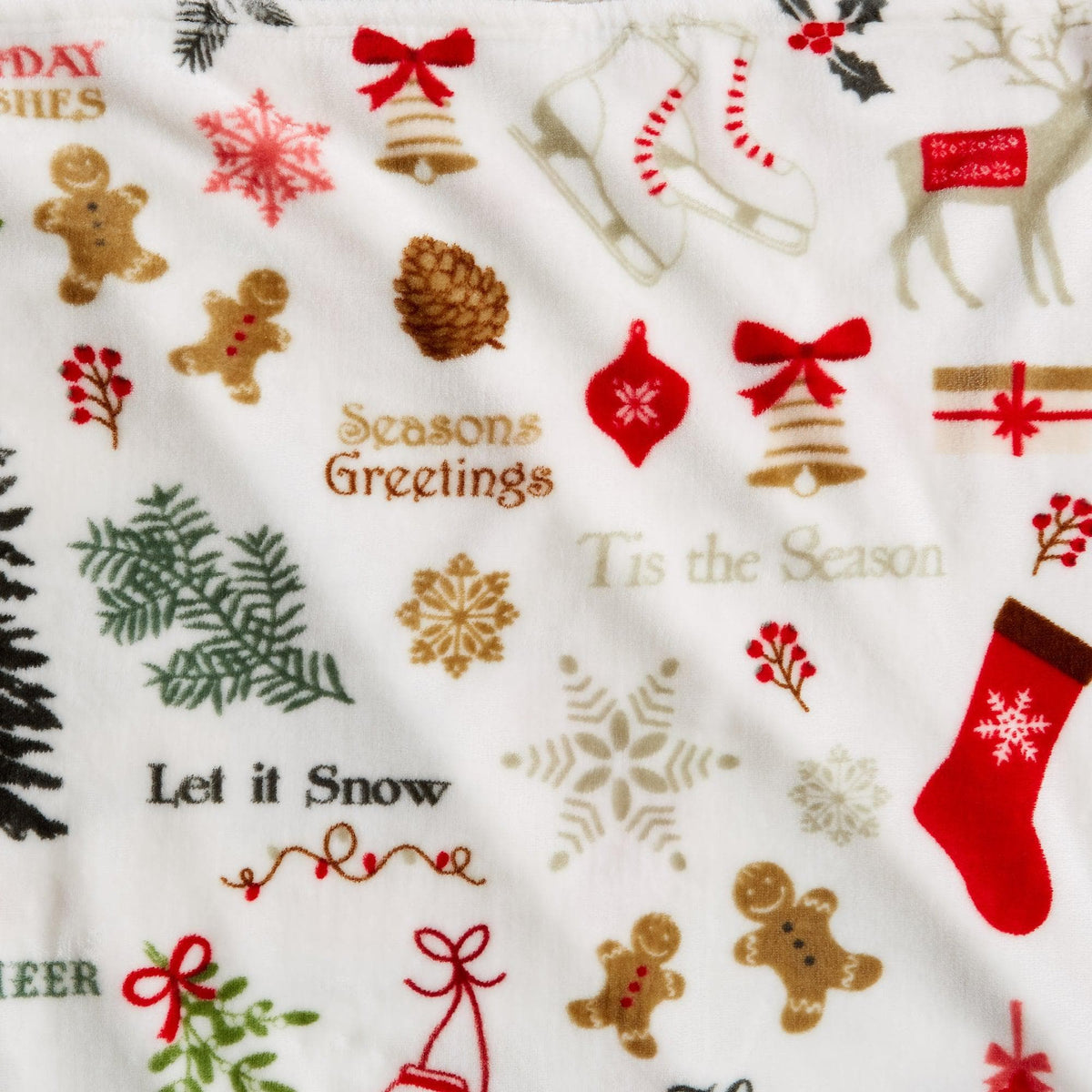 Holiday Velvet Plush Throw Blanket