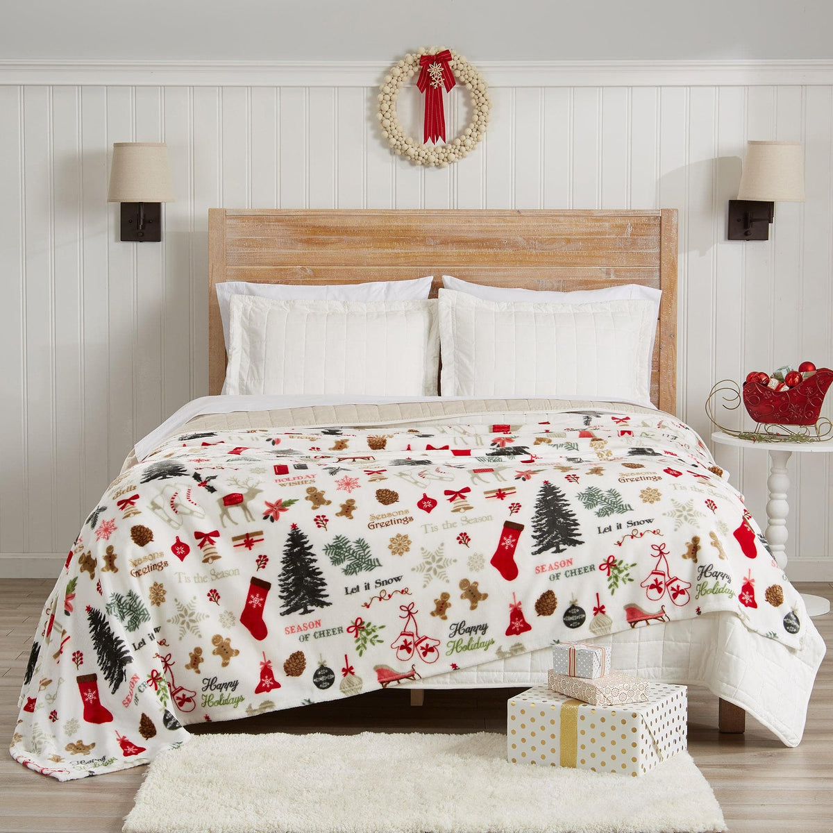 Holiday Velvet Plush Throw Blanket