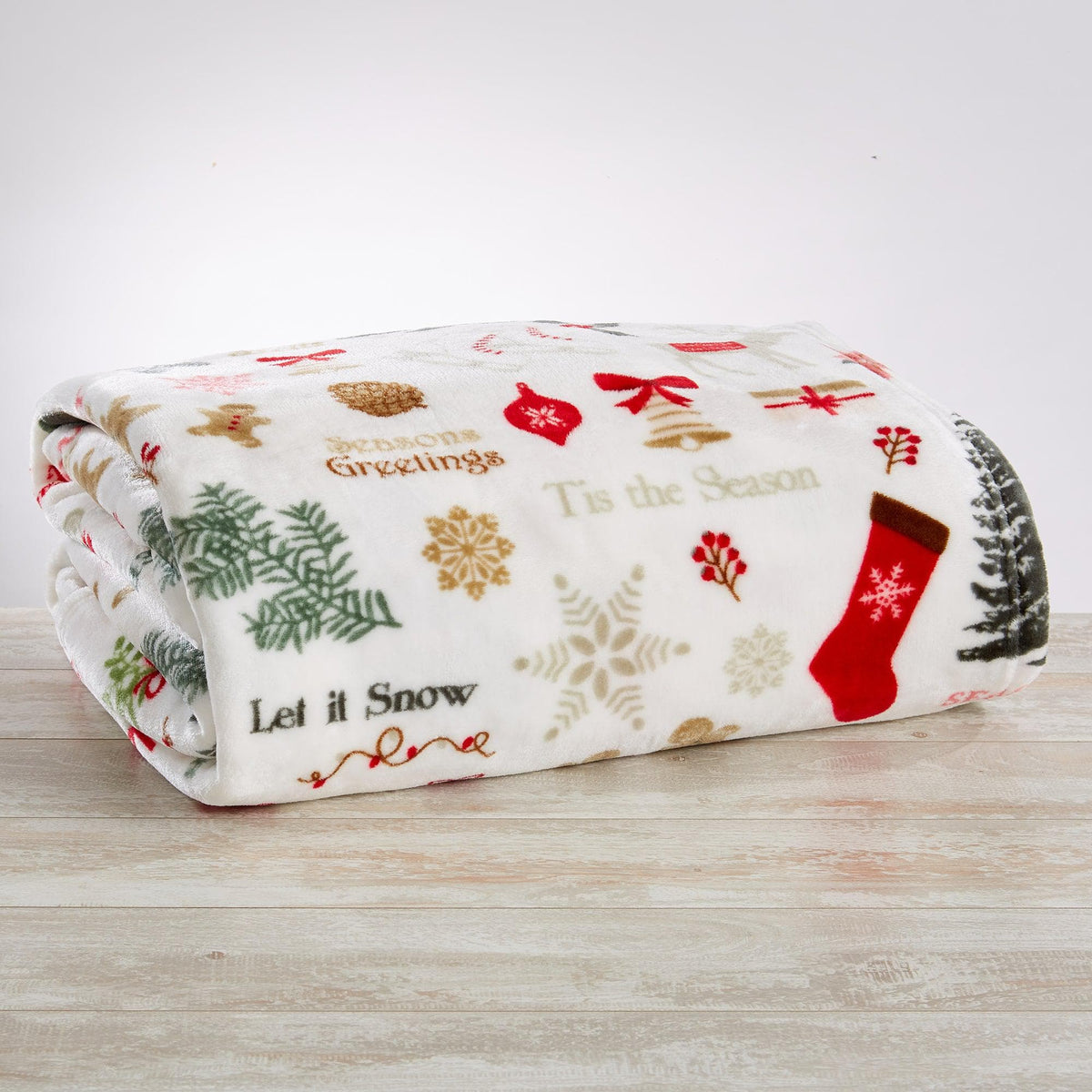Holiday Velvet Plush Throw Blanket